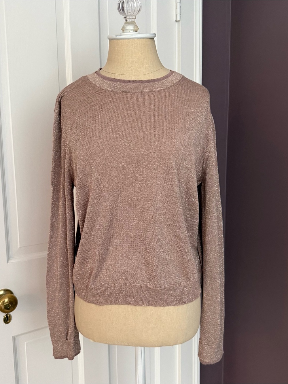 Topshop Lurex Crewneck Sweater
